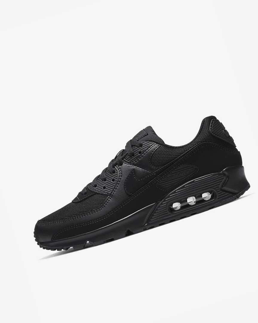 Black / Black / Black / Black Nike Air Max 90 Men\'s Casual Shoes | CA_2389