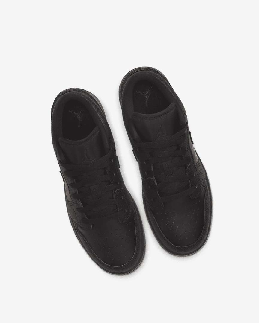 Black / Black / Black Nike Air Jordan 1 Low Boys' Sneakers | CA_3010