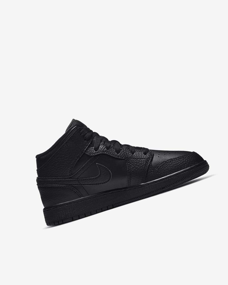 Black / Black / Black Nike Air Jordan 1 Mid Boys' Sneakers | CA_5084