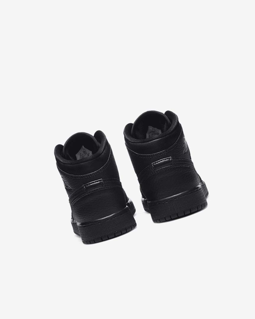 Black / Black / Black Nike Air Jordan 1 Mid Boys' Sneakers | CA_5084