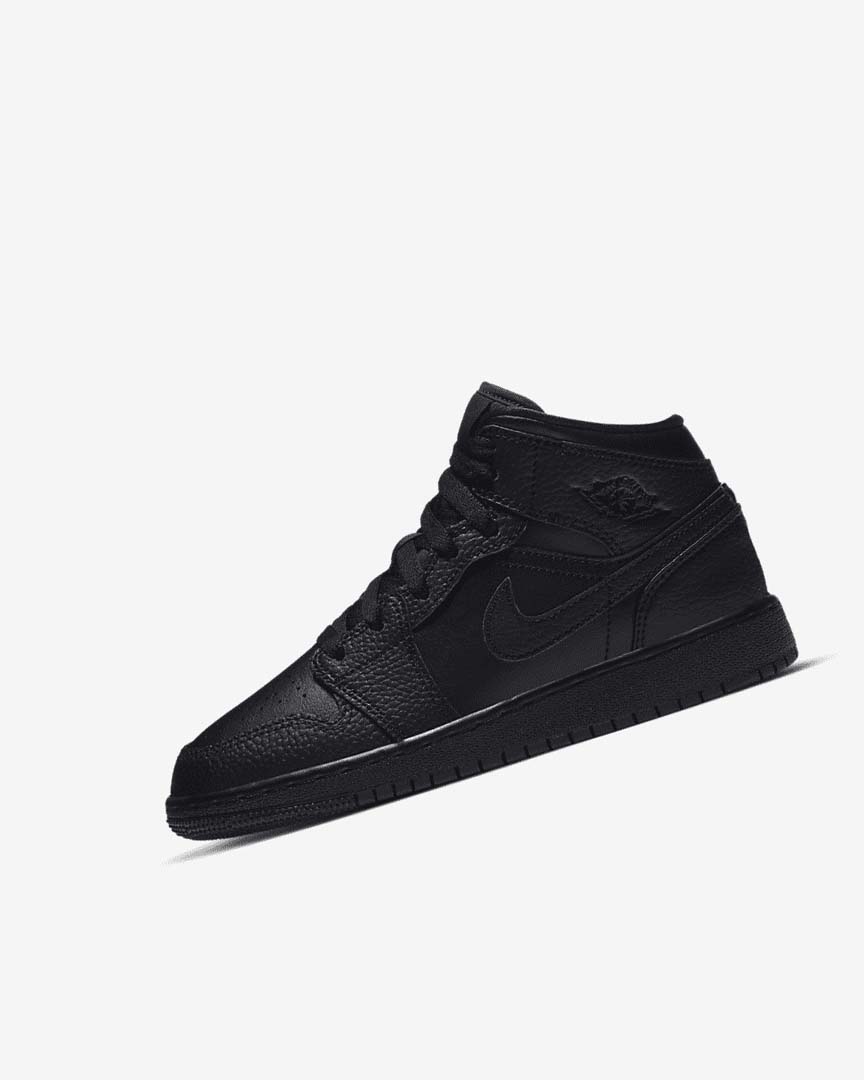 Black / Black / Black Nike Air Jordan 1 Mid Boys\' Sneakers | CA_5084
