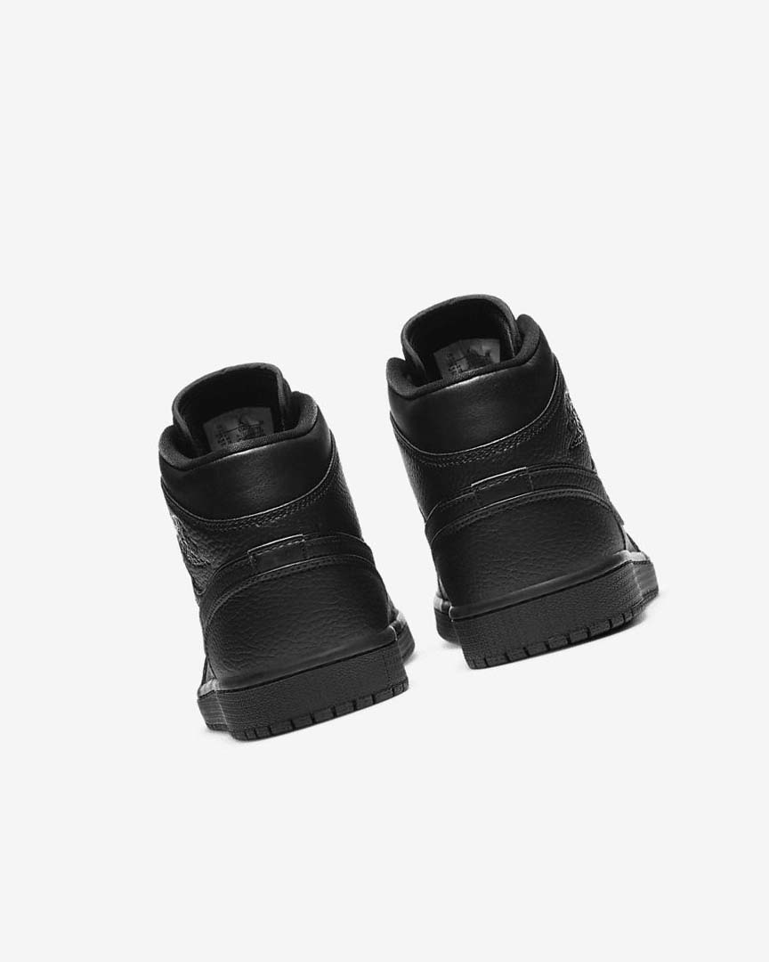 Black / Black / Black Nike Air Jordan 1 Mid Men's Sneakers | CA_5581