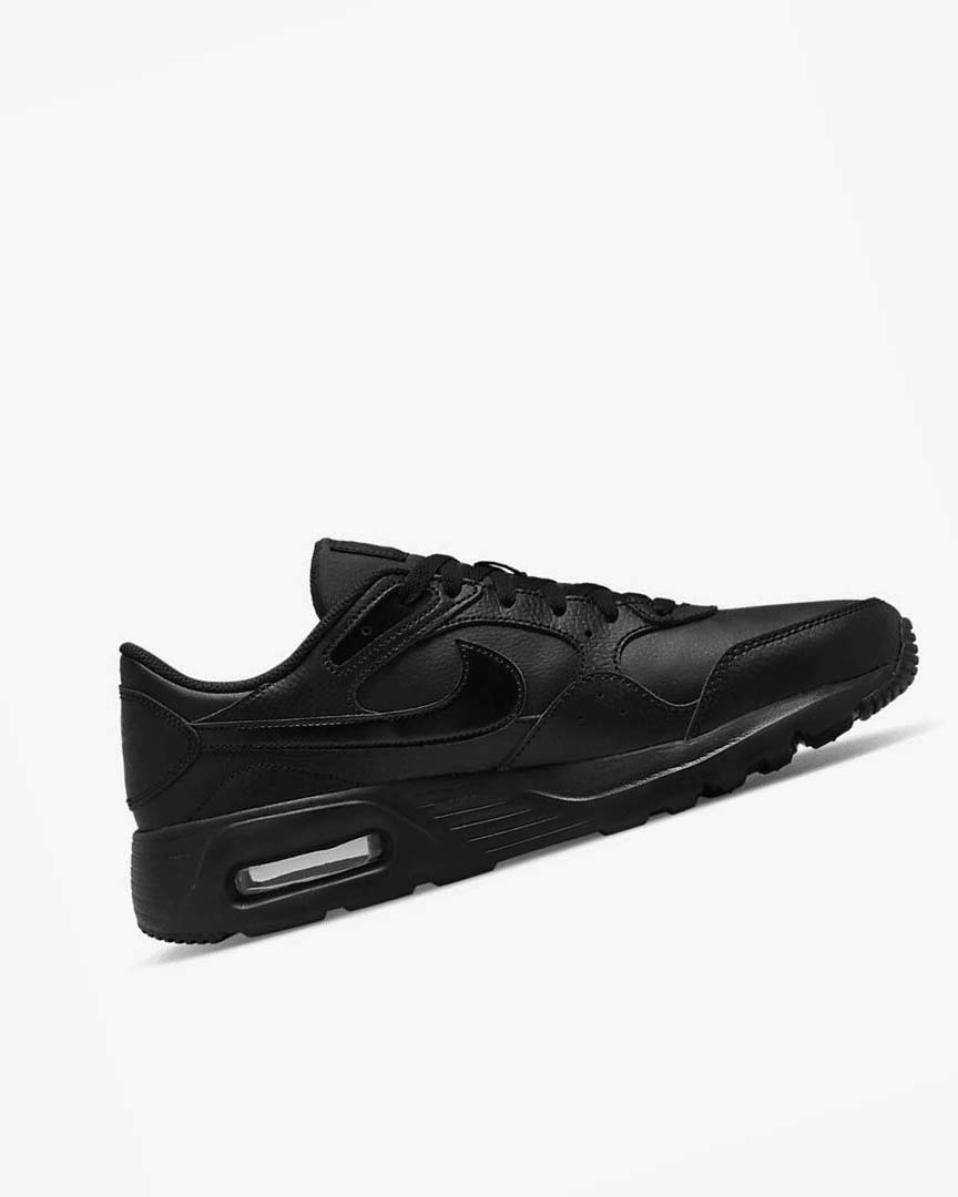 Black / Black / Black Nike Air Max SC Leather Men's Sneakers | CA_5355