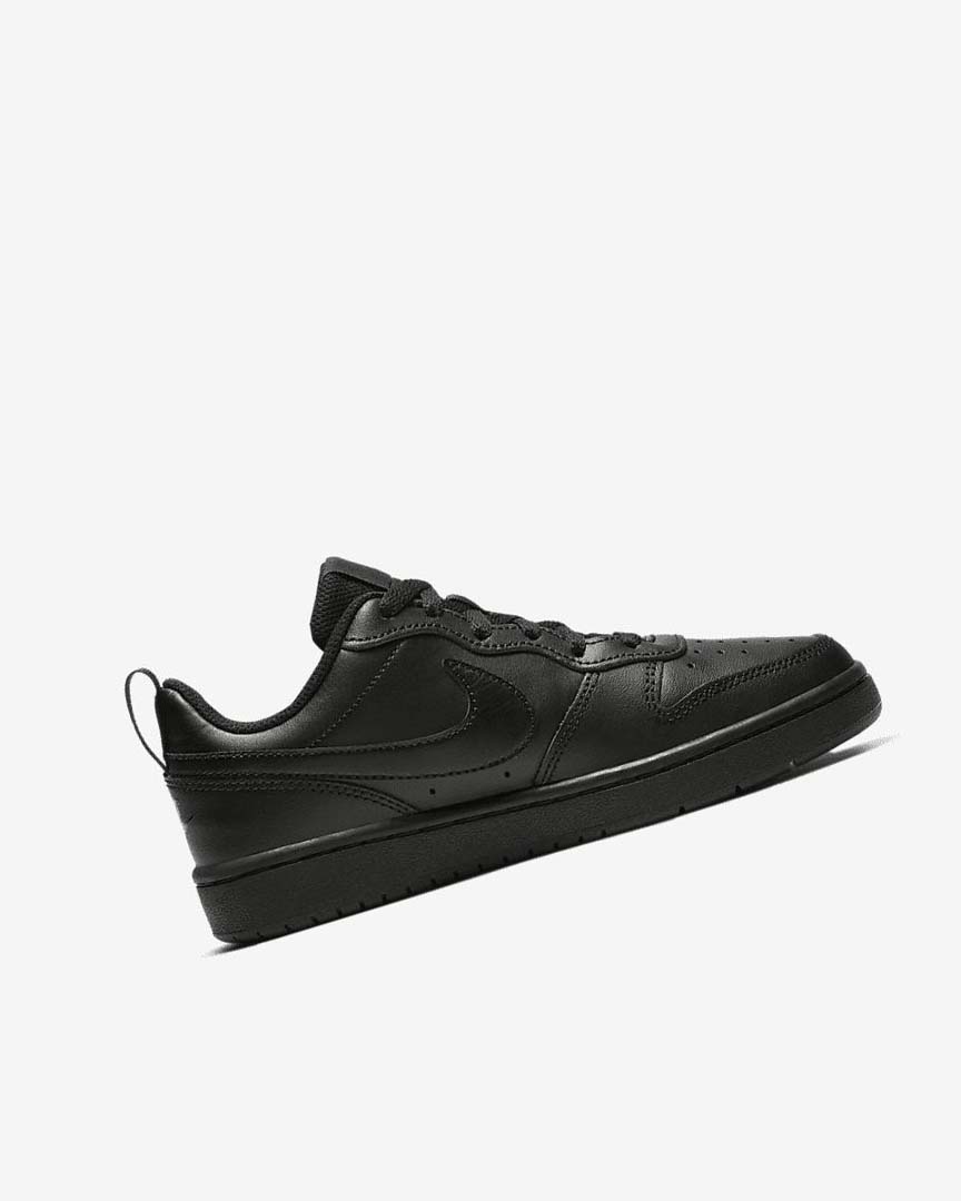 Black / Black / Black Nike Court Borough Low 2 Boys' Shoes | CA_1190