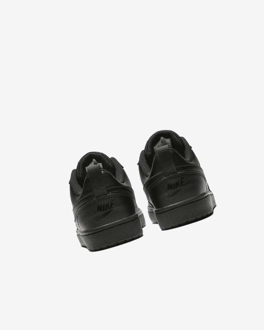 Black / Black / Black Nike Court Borough Low 2 Boys' Shoes | CA_1190