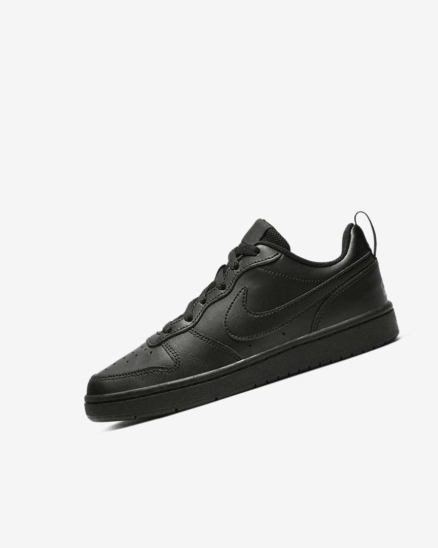 Black / Black / Black Nike Court Borough Low 2 Boys\' Shoes | CA_1190