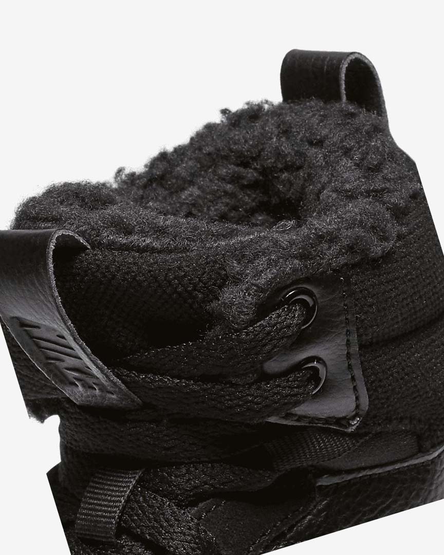 Black / Black / Black Nike Court Borough Mid 2 Girls' Boots | CA_2319