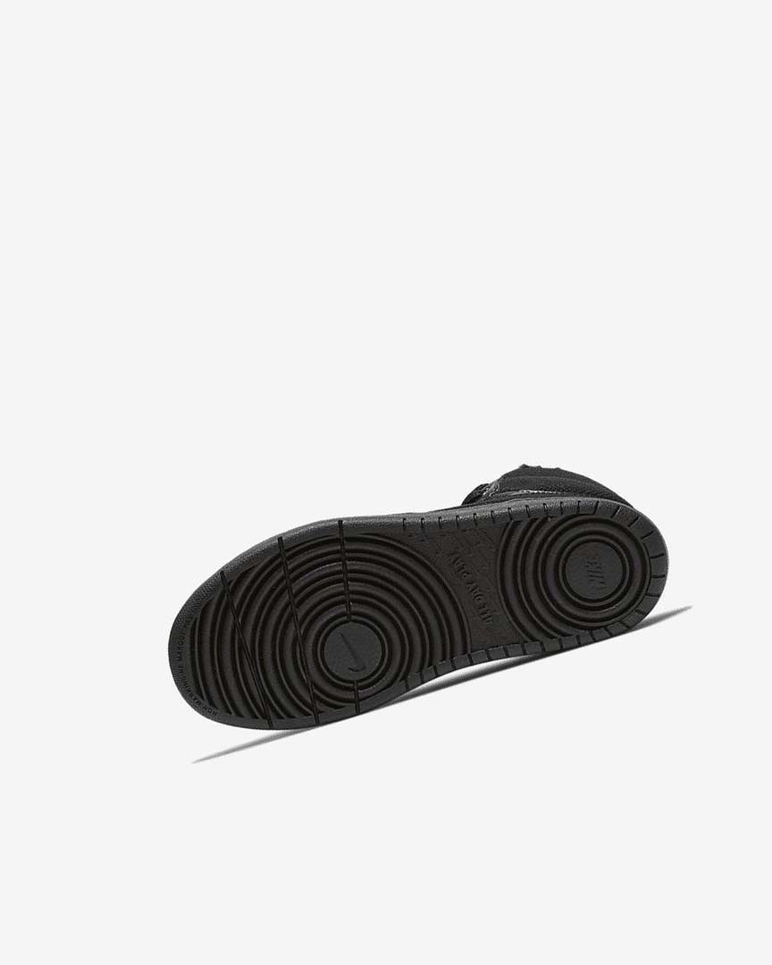 Black / Black / Black Nike Court Borough Mid 2 Boys' Boots | CA_2359