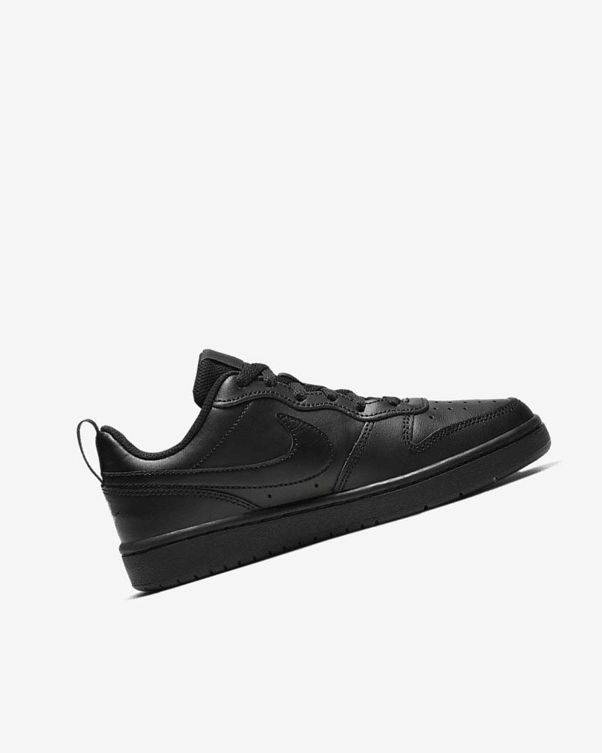 Black / Black / Black Nike Court Borough Low 2 Girls' Shoes | CA_5415