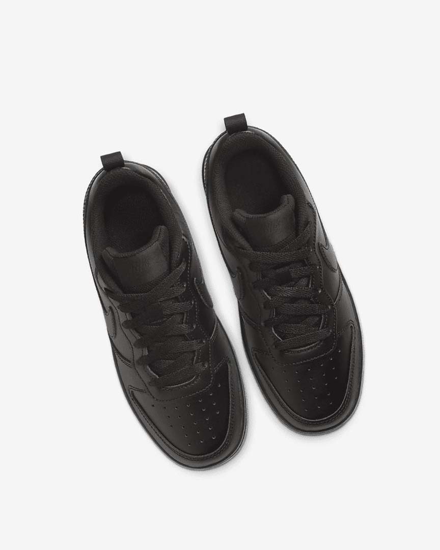 Black / Black / Black Nike Court Borough Low 2 Girls' Shoes | CA_5415