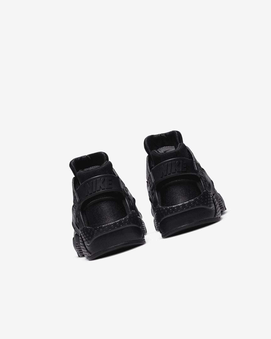 Black / Black / Black Nike Huarache Run Girls' Shoes | CA_3080