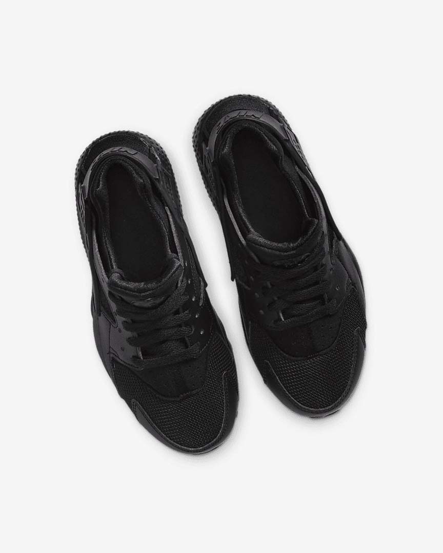 Black / Black / Black Nike Huarache Run Boys' Shoes | CA_4562
