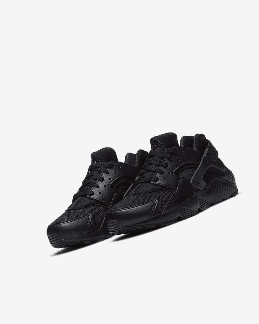 Black / Black / Black Nike Huarache Run Boys' Shoes | CA_4562