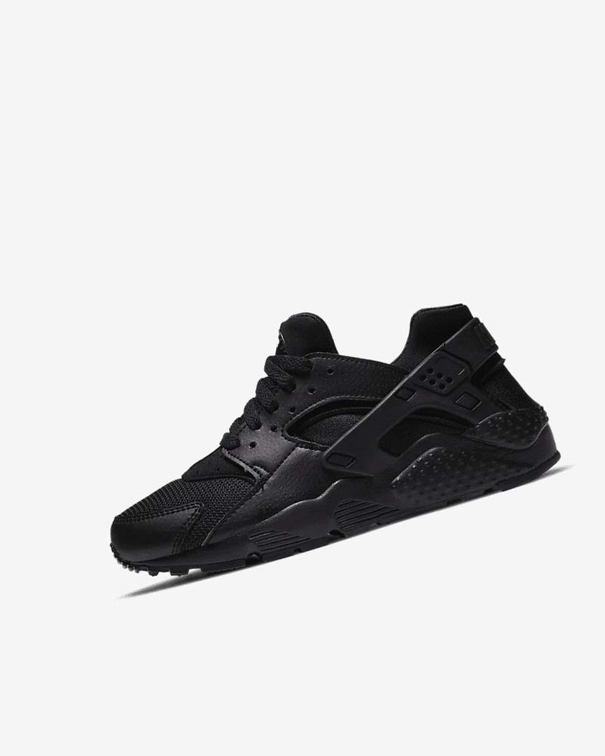 Black / Black / Black Nike Huarache Run Boys\' Shoes | CA_4562