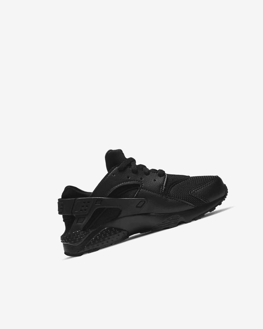 Black / Black / Black Nike Huarache Run Girls' Shoes | CA_4947