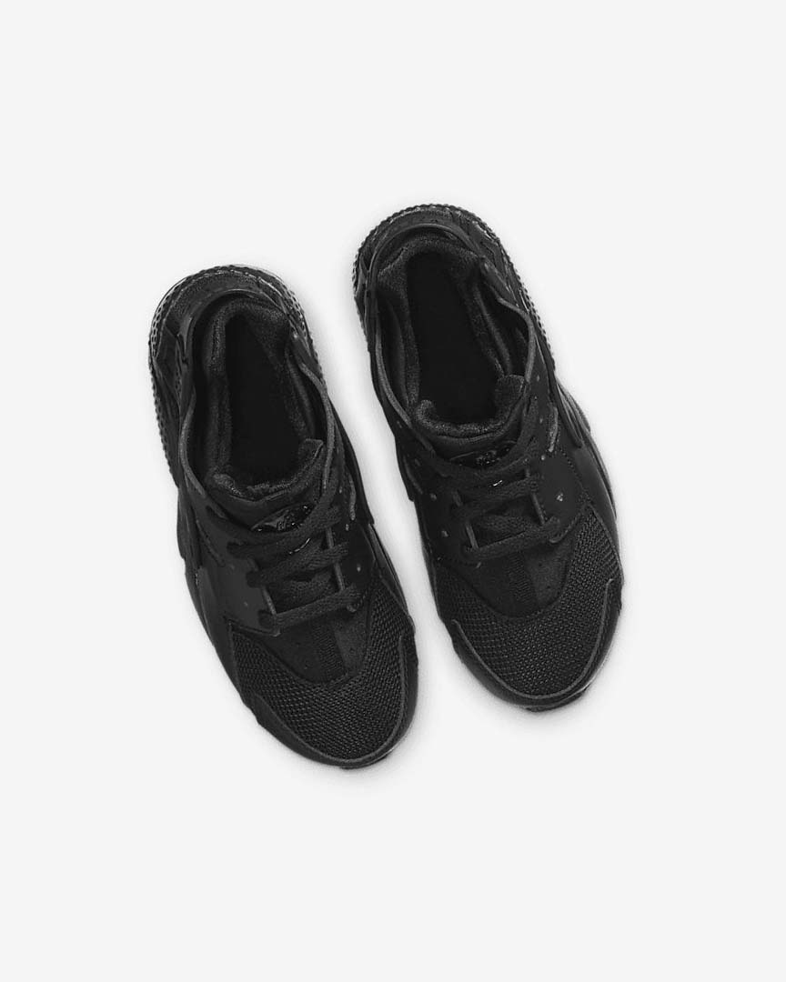 Black / Black / Black Nike Huarache Run Girls' Shoes | CA_4947