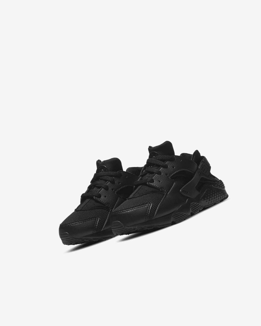 Black / Black / Black Nike Huarache Run Girls' Shoes | CA_4947