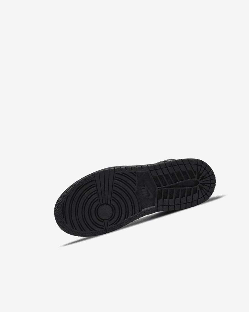 Black / Black / Black Nike Jordan 1 Mid Boys' Shoes | CA_4530