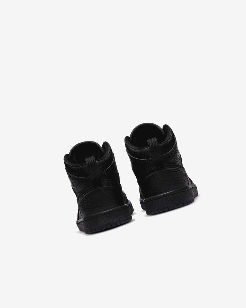Black / Black / Black Nike Jordan 1 Mid Boys' Shoes | CA_4530