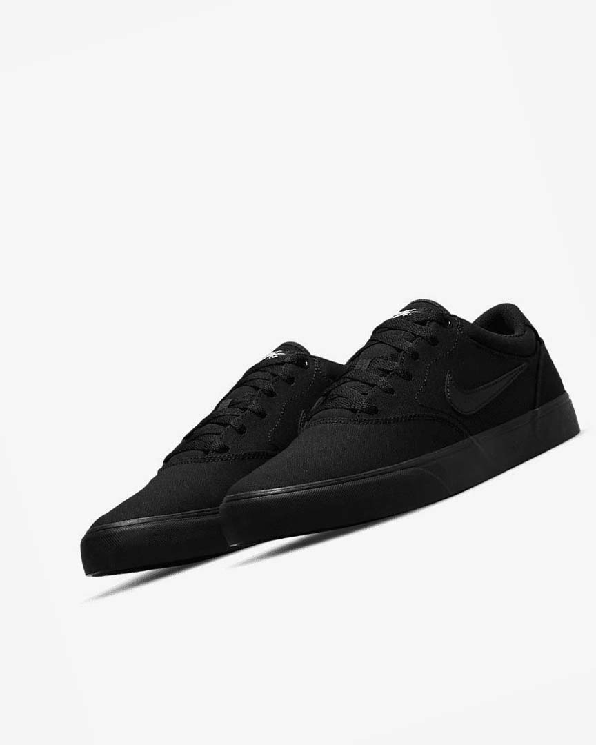 Black / Black / Black Nike SB Chron 2 Canvas Men's Skate Shoes | CA_5120