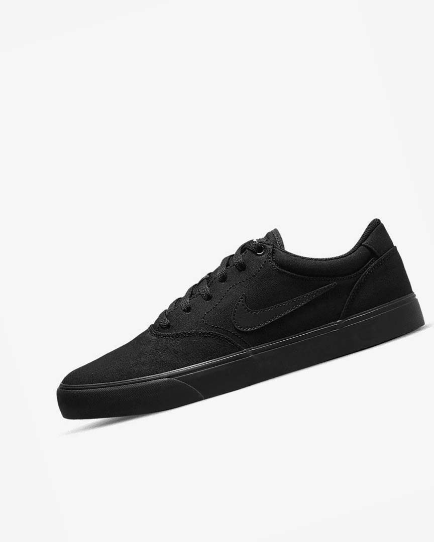 Black / Black / Black Nike SB Chron 2 Canvas Men\'s Skate Shoes | CA_5120
