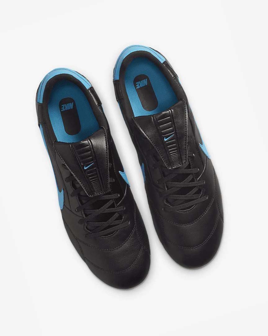 Black / Black / Blue Nike The Premier 3 SG-PRO Anti-Clog Traction Men's Soccer Cleats | CA_4954