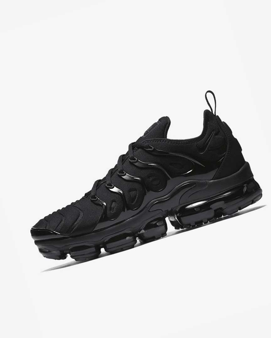 Black / Black / Dark Grey Nike Air VaporMax Plus Men\'s Sneakers | CA_3207