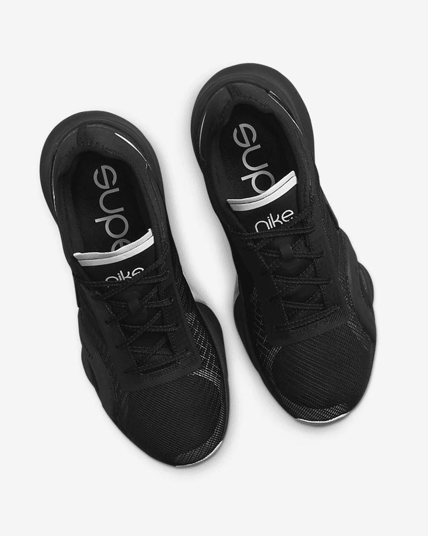 Black / Black / Dark Grey / White Nike Air Zoom SuperRep 3 Women's Training Shoes | CA_4959