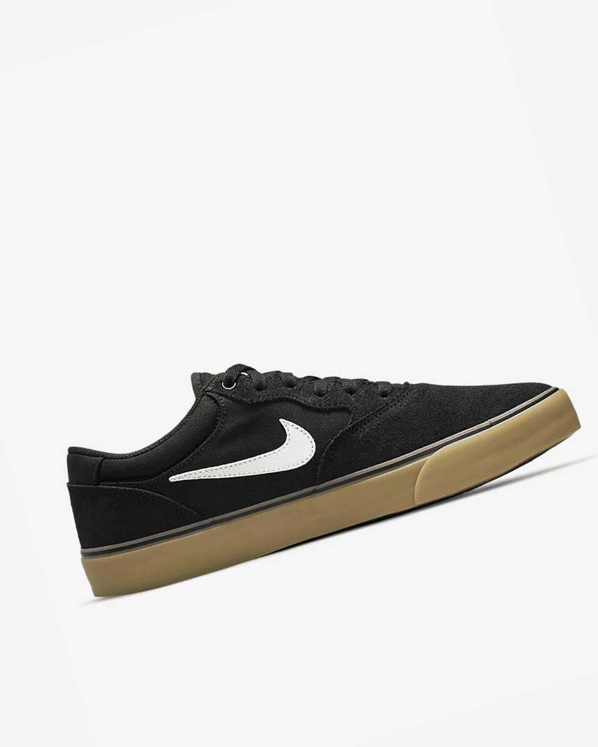 Black / Black / Light Brown / White Nike SB Chron 2 Men's Skate Shoes | CA_4798