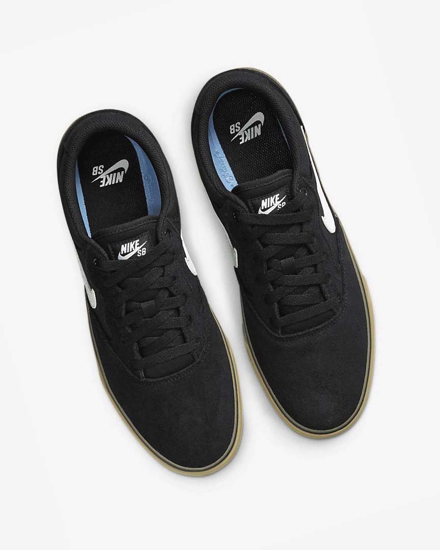 Black / Black / Light Brown / White Nike SB Chron 2 Men's Skate Shoes | CA_4798