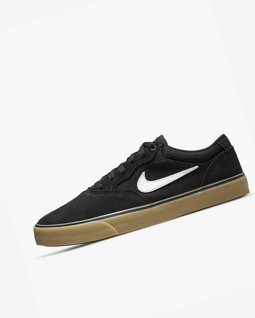 Black / Black / Light Brown / White Nike SB Chron 2 Men\'s Skate Shoes | CA_4798