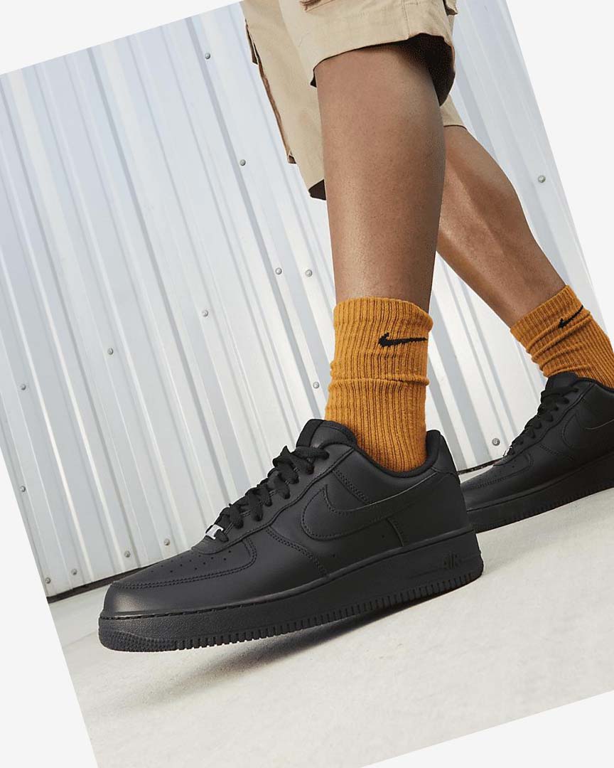 Black / Black Nike Air Force 1 '07 Men's Sneakers | CA_5000