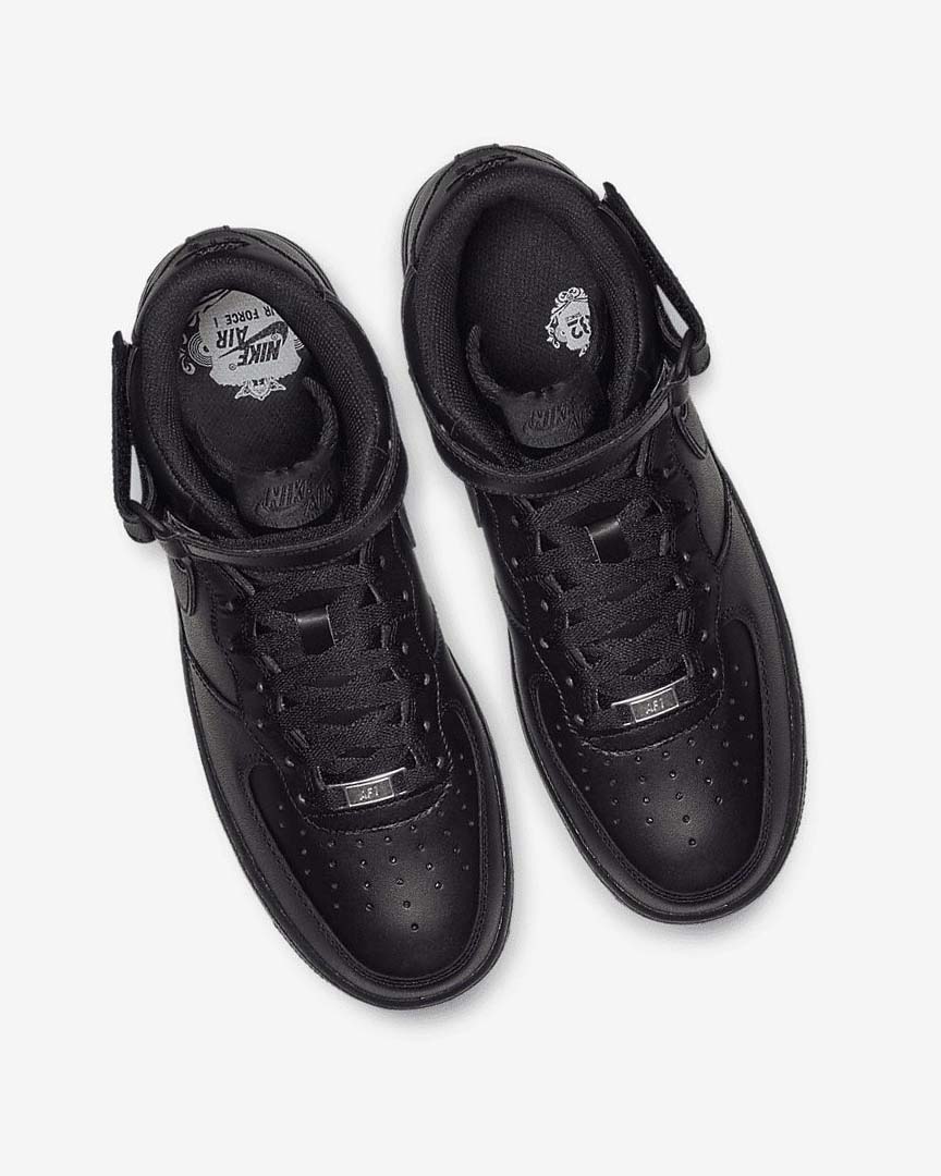 Black / Black Nike Air Force 1 Mid '07 Men's Sneakers | CA_2790