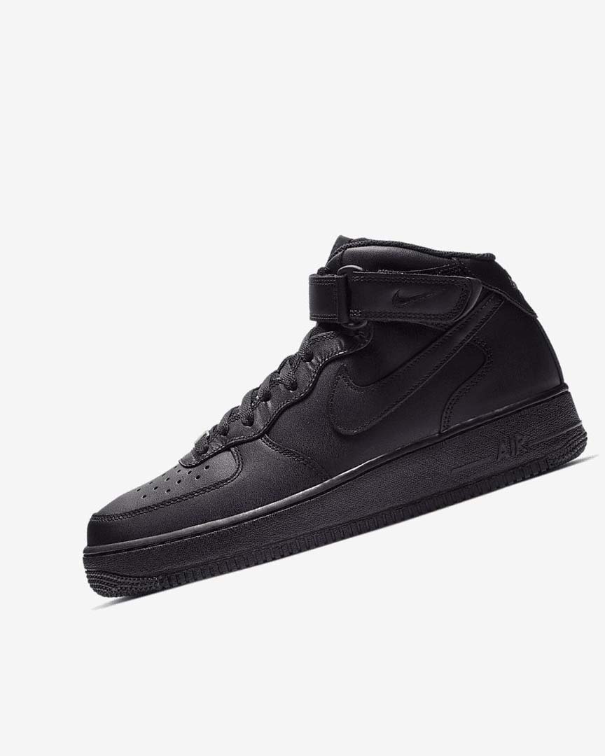 Black / Black Nike Air Force 1 Mid \'07 Men\'s Sneakers | CA_2790