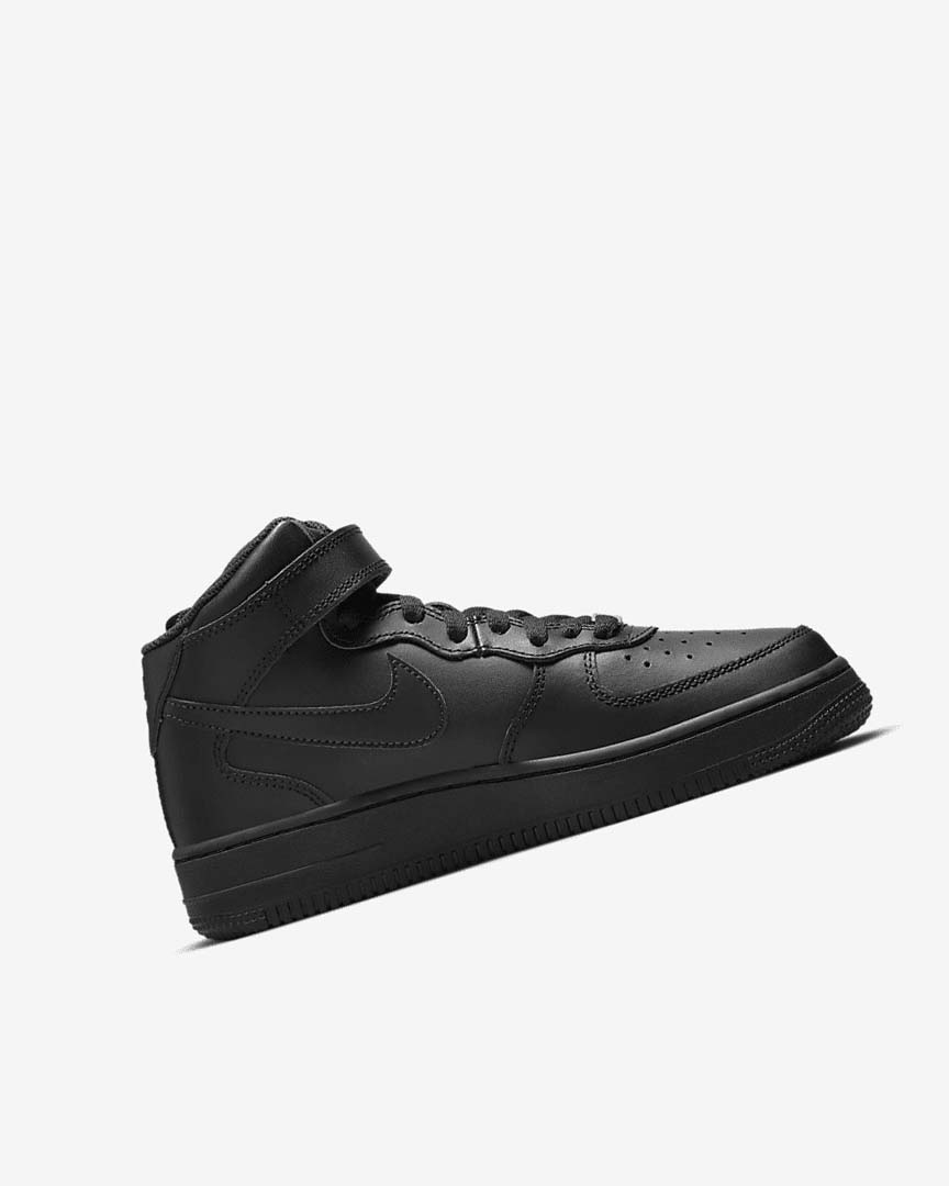 Black / Black Nike Air Force 1 Mid LE Boys' Sneakers | CA_3104