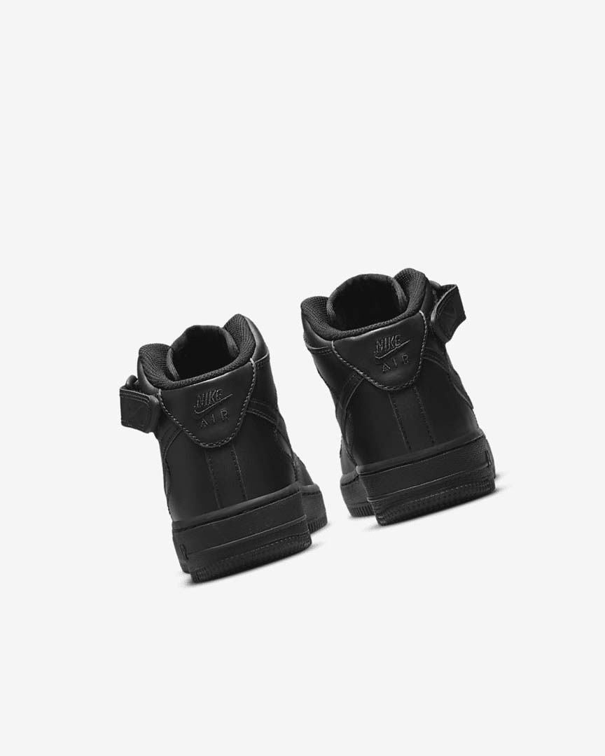 Black / Black Nike Air Force 1 Mid LE Boys' Sneakers | CA_3104