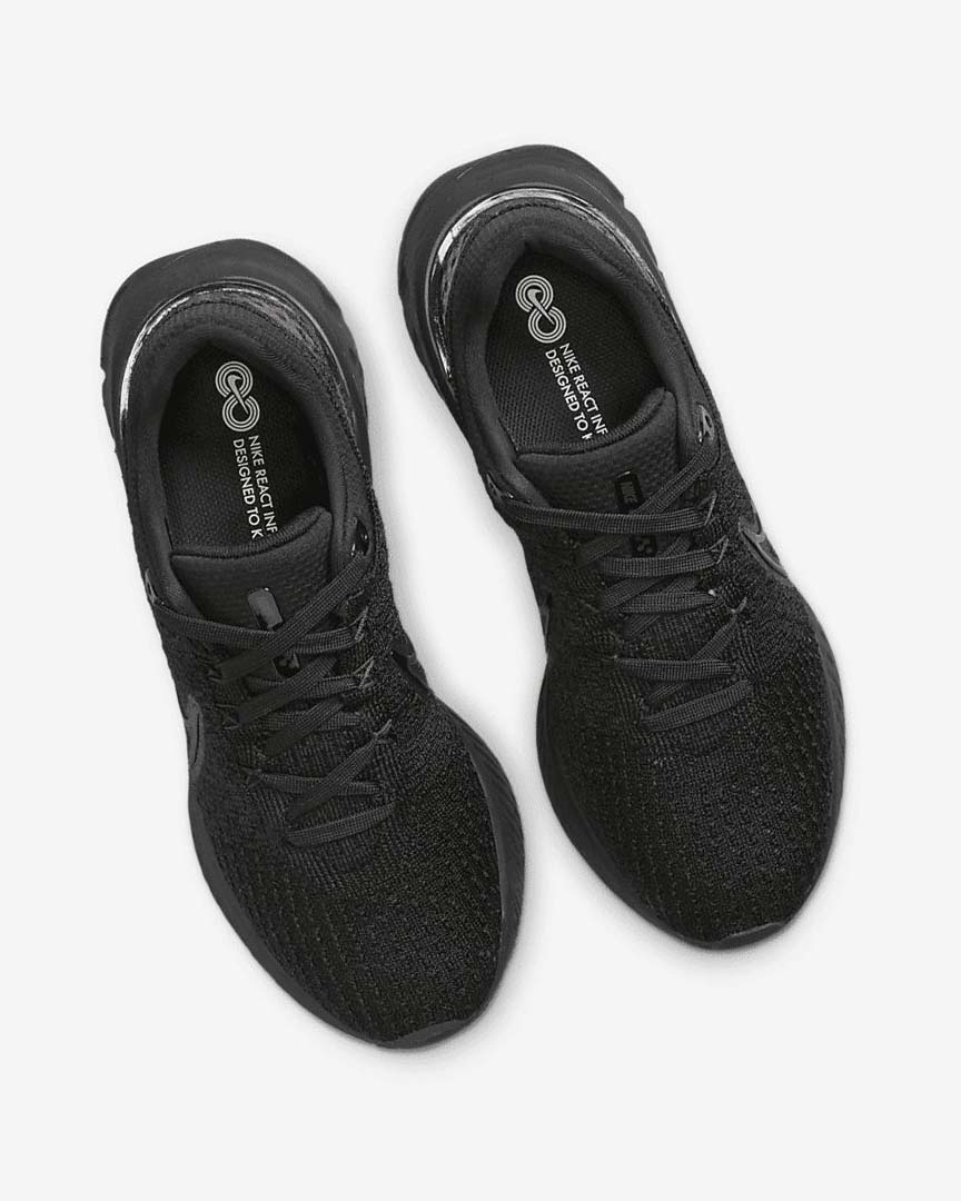 Black / Black Nike React Infinity Run Flyknit 3 Women's Running Shoes | CA_4951