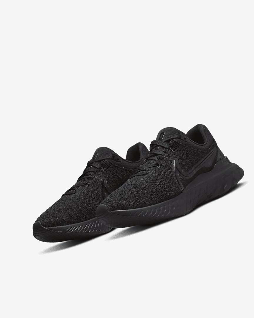 Black / Black Nike React Infinity Run Flyknit 3 Women's Running Shoes | CA_4951