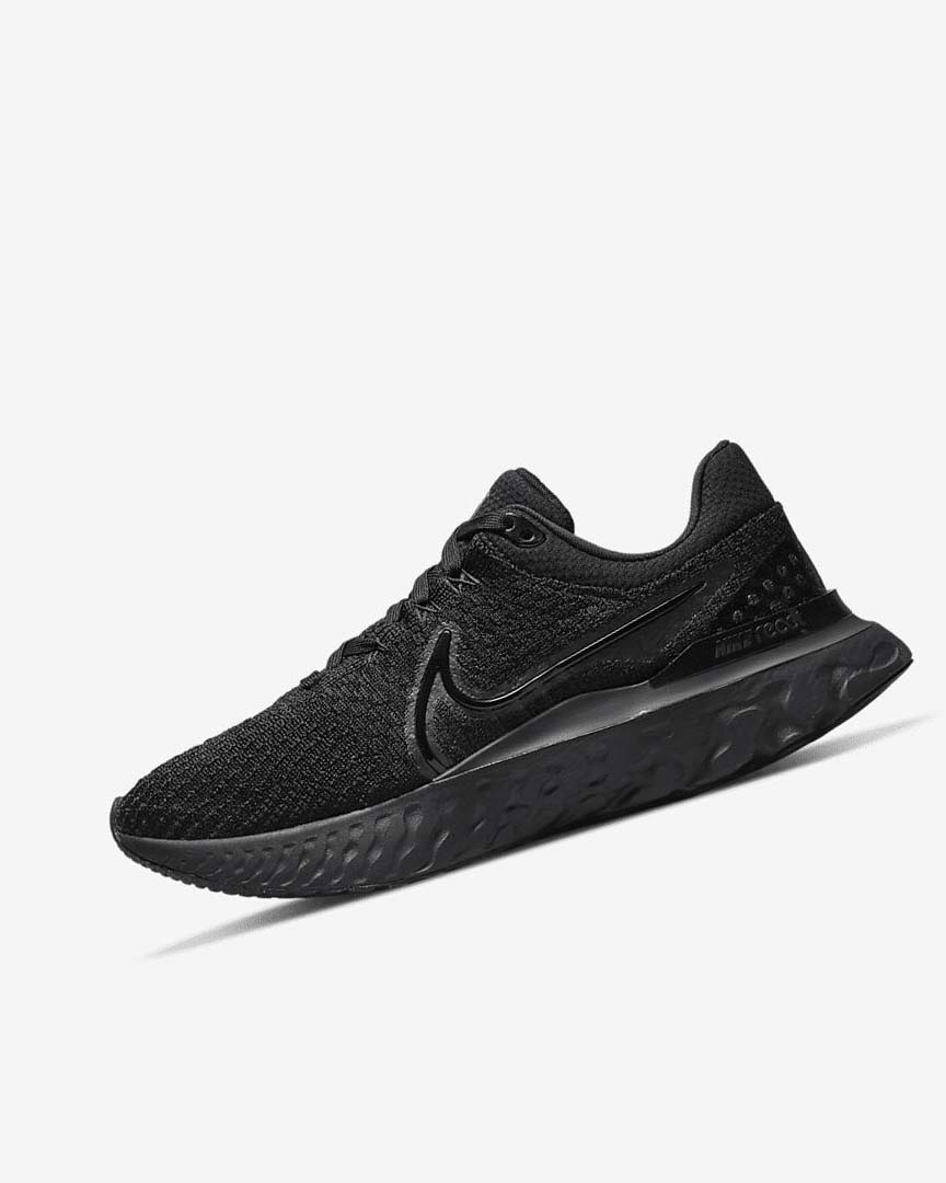 Black / Black Nike React Infinity Run Flyknit 3 Women\'s Running Shoes | CA_4951