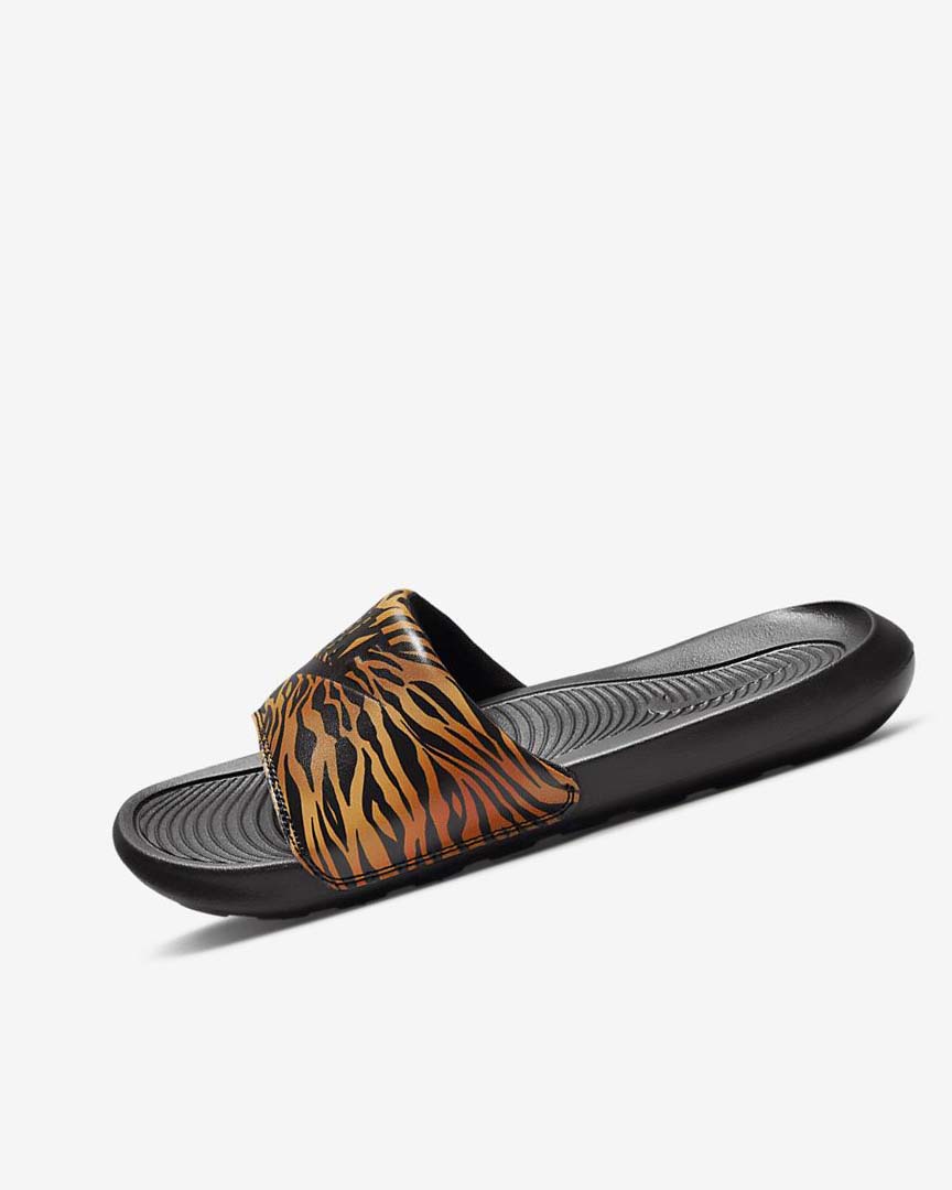 Black / Black Nike Victori One Women\'s Slides | CA_2395