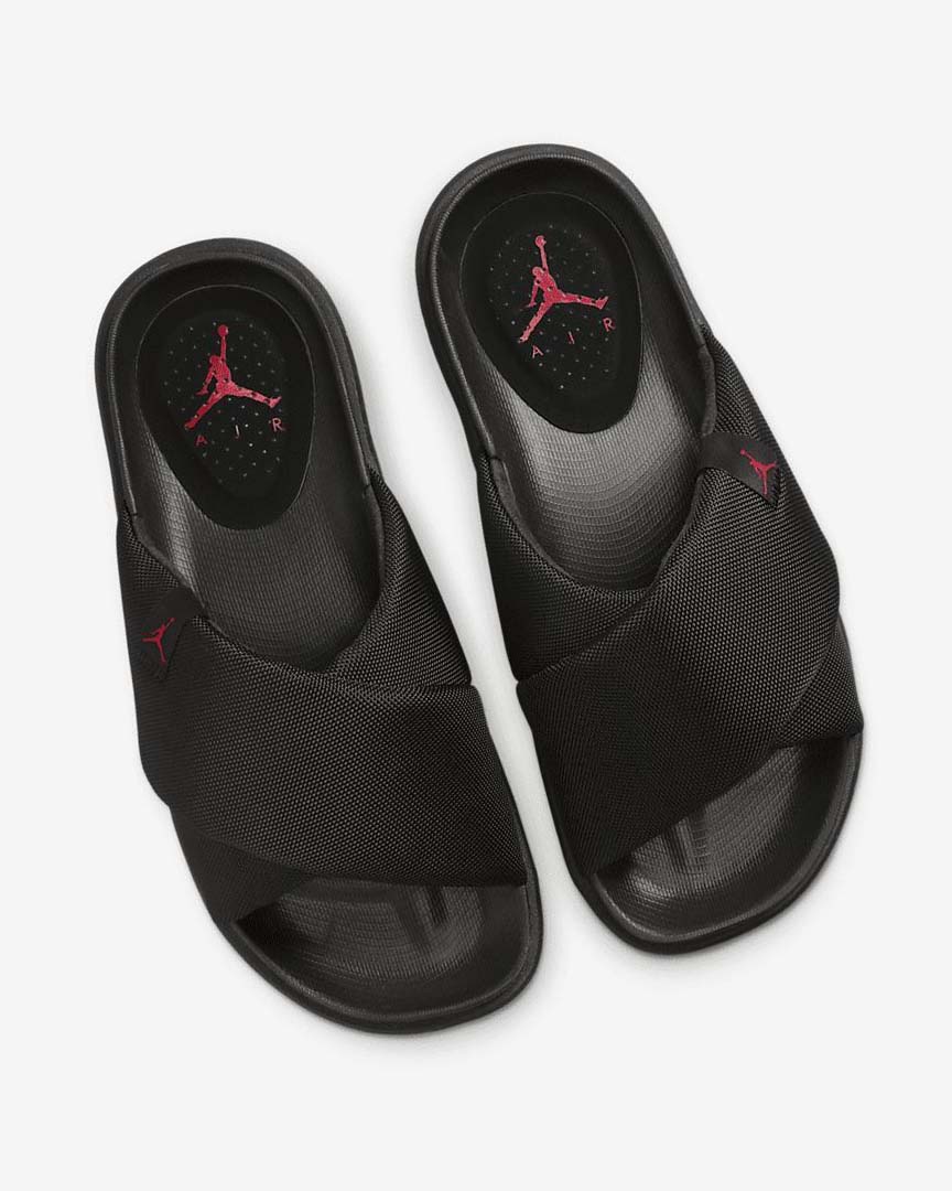 Black / Black / Red Nike Jordan Sophia Women's Slides | CA_2401