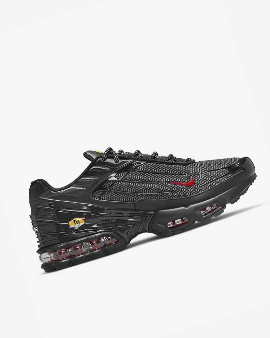 Black / Black / Silver / Red Nike Air Max Plus 3 Men's Sneakers | CA_2917