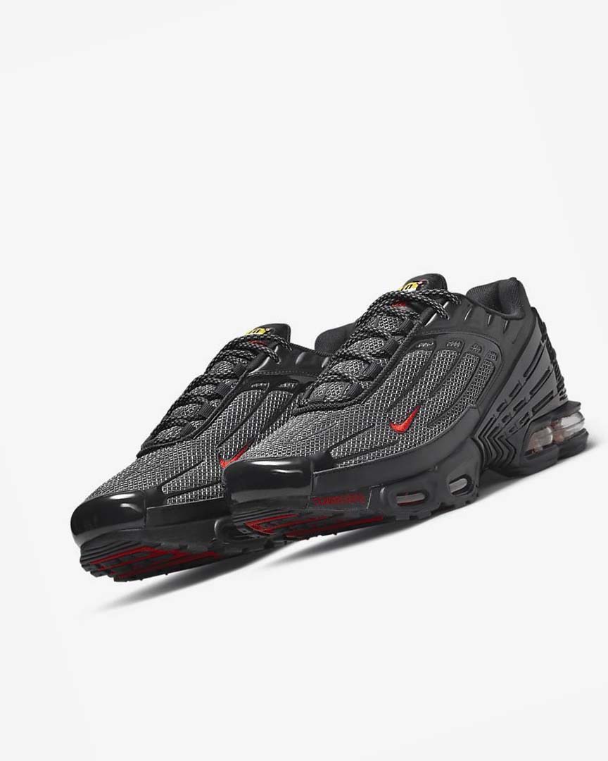 Black / Black / Silver / Red Nike Air Max Plus 3 Men's Sneakers | CA_2917