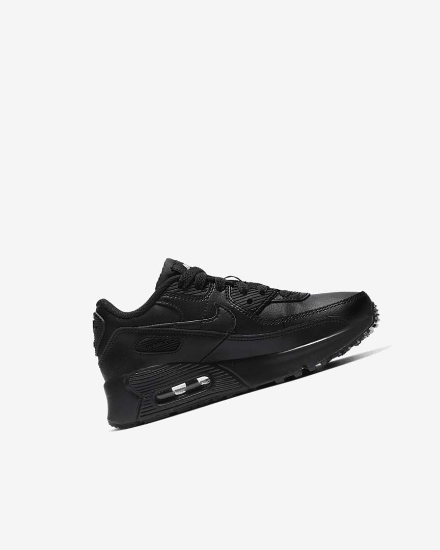 Black / Black / White / Black Nike Air Max 90 Girls' Casual Shoes | CA_2671