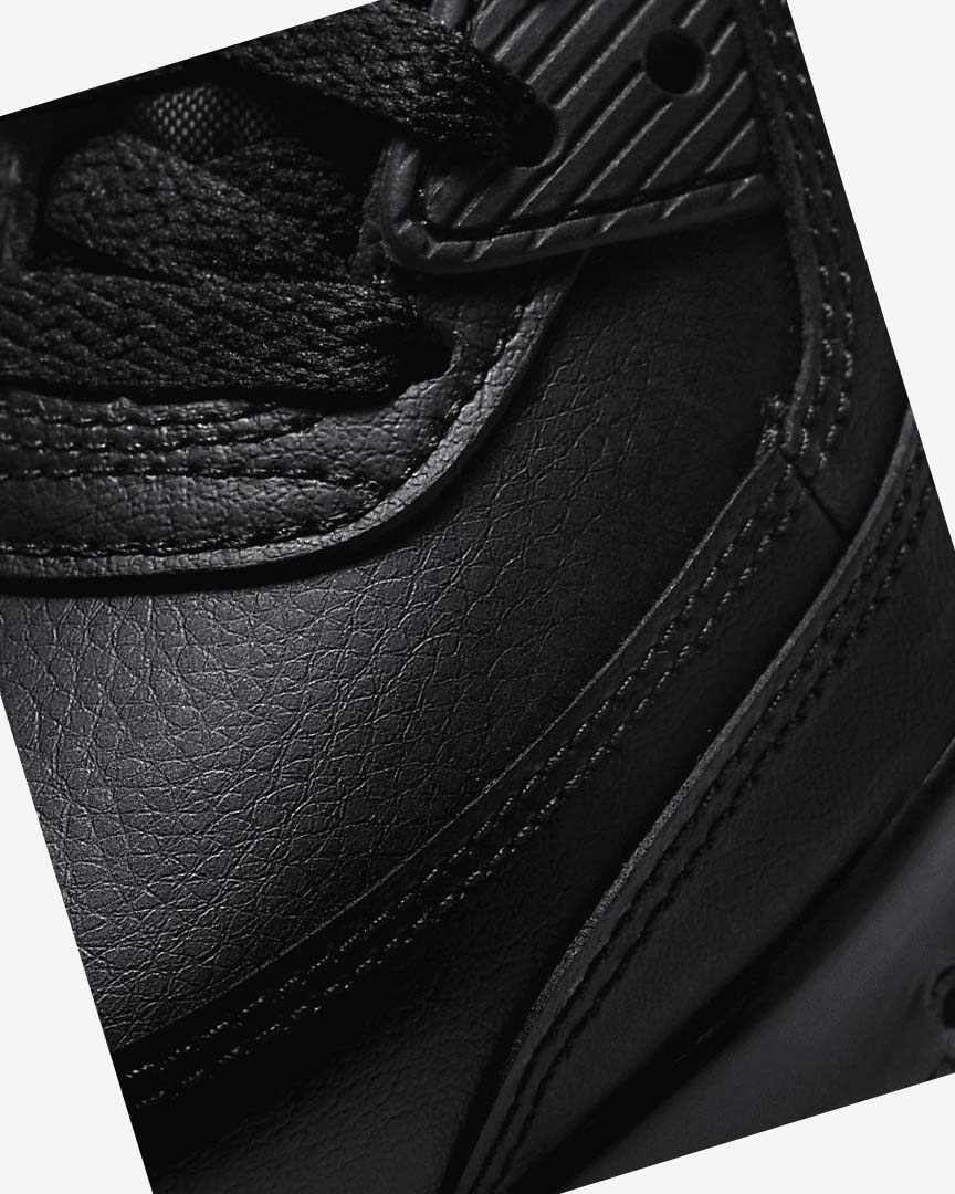 Black / Black / White / Black Nike Air Max 90 Girls' Casual Shoes | CA_2671