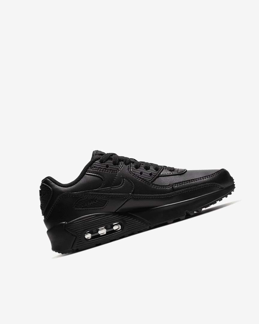 Black / Black / White / Black Nike Air Max 90 LTR Boys' Casual Shoes | CA_2954