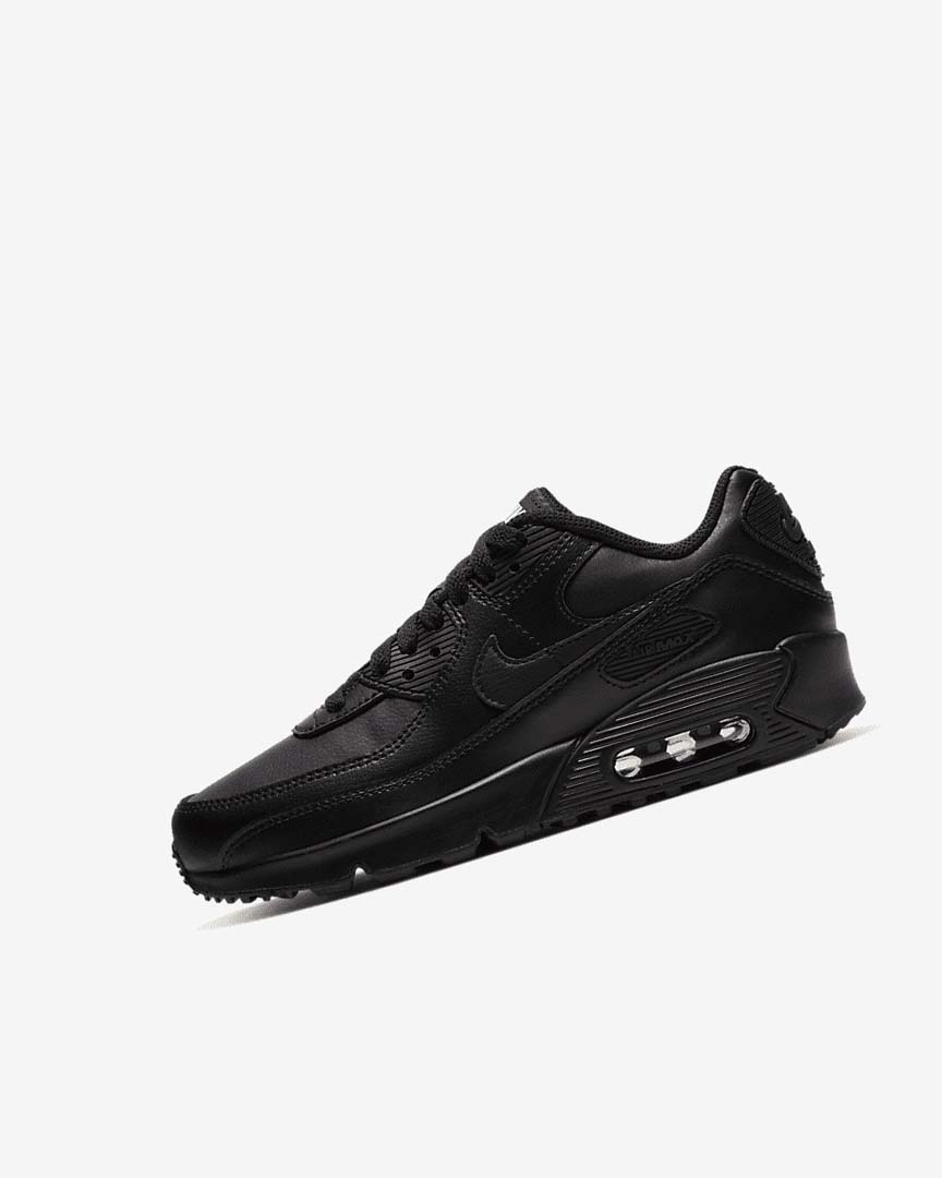 Black / Black / White / Black Nike Air Max 90 LTR Boys\' Casual Shoes | CA_2954