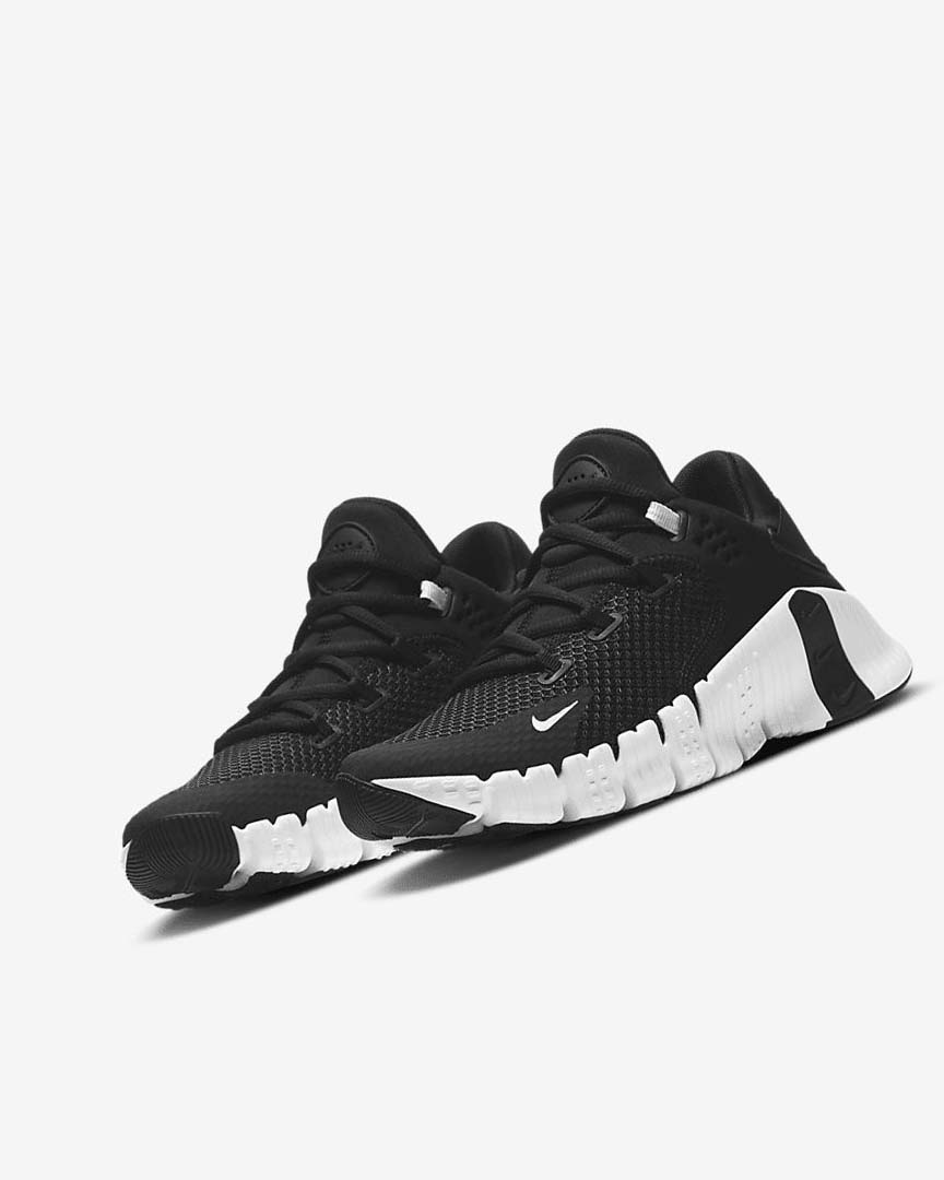 Black / Black / White Nike Free Metcon 4 Women's Training Shoes | CA_3143
