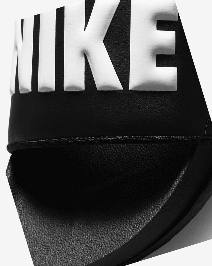 Black / Black / White Nike Offcourt Women's Slides | CA_2466