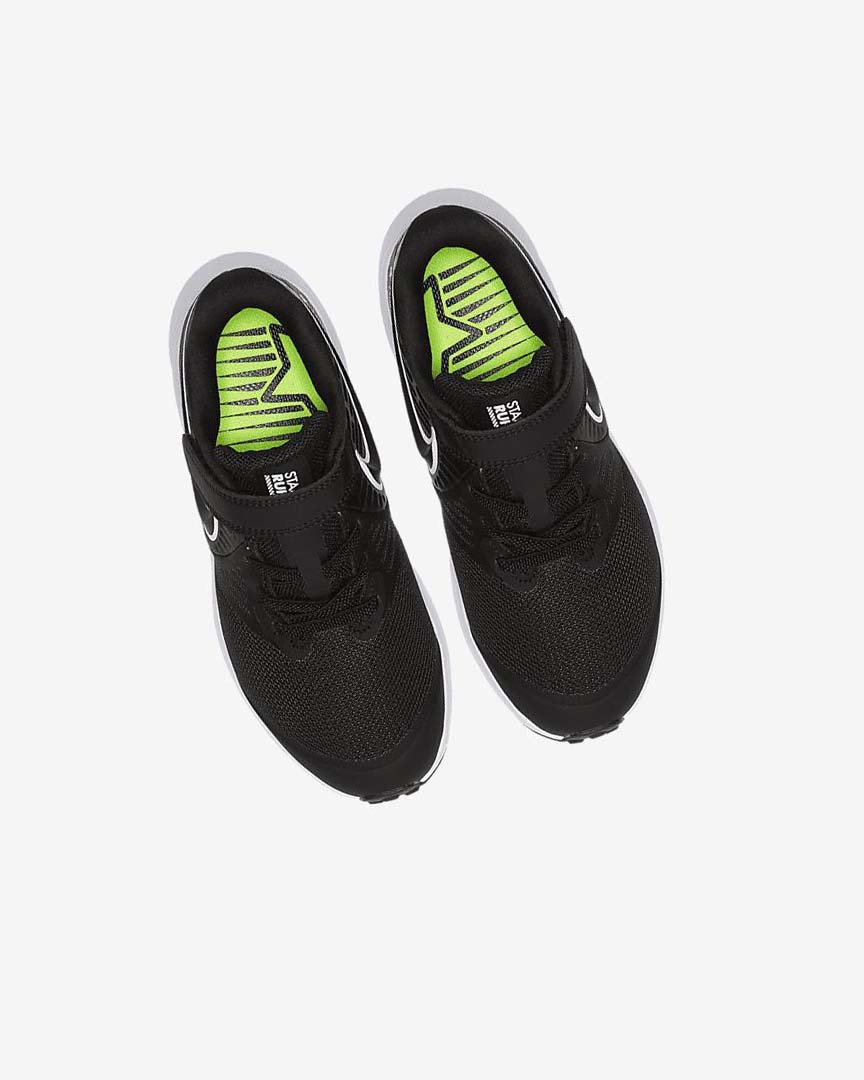 Black / Black / White Nike Star Runner 2 Girls' Running Shoes | CA_2425